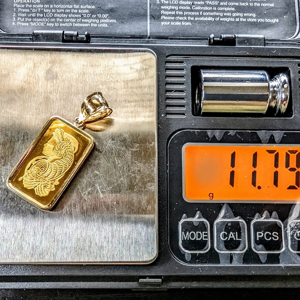 24k gold 9999 fine gold pendant bar - Picture 2 of 6